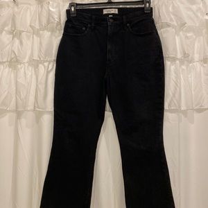 Abercrombie & Fitch, The Kick Flare Ultra High Rise Black Jeans